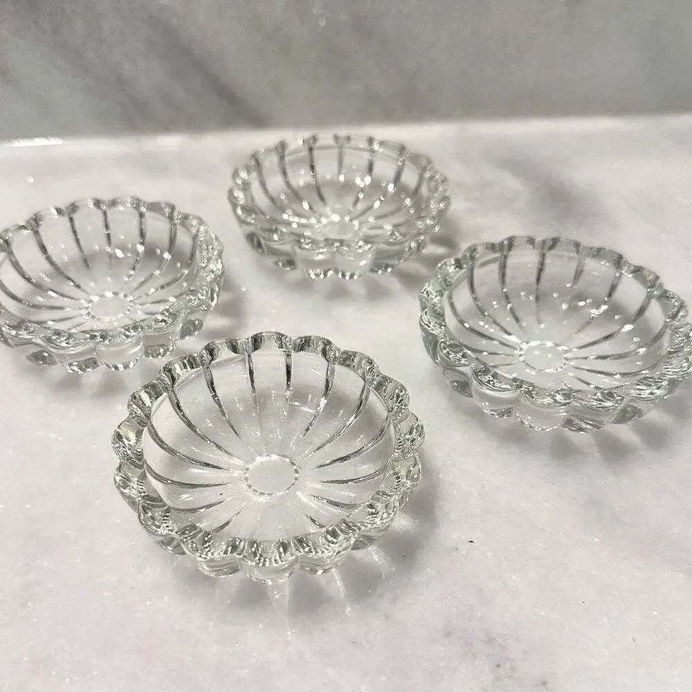 Vintage Crystal Salt/Seasoning Dishes Set of 4
